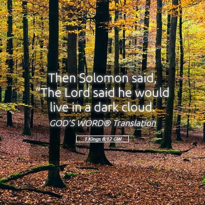 Picture 05 - 1 Kings 8:12 GW - Then Solomon said, “The Lord said he would live - Bible Verse Picture