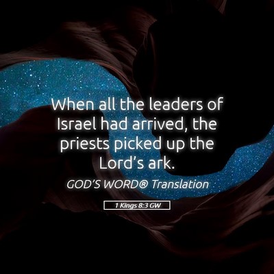 Picture 05 - 1 Kings 8:3 GW - When all the leaders of Israel had arrived, the - Bible Verse Picture