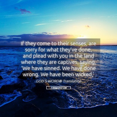 Picture 05 - 1 Kings 8:47 GW - If they come to their senses, are sorry for what - Bible Verse Picture
