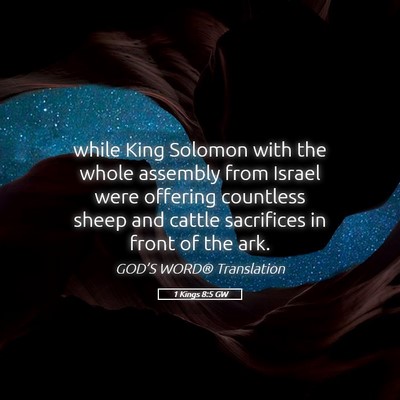 Picture 05 - 1 Kings 8:5 GW - while King Solomon with the whole assembly from - Bible Verse Picture