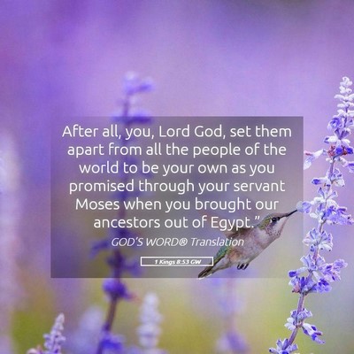 Picture 05 - 1 Kings 8:53 GW - After all, you, Lord God, set them apart from all - Bible Verse Picture