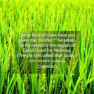 Picture 05 - 1 Kings 9:13 GW - “What kind of cities have you given me, - Bible Verse Picture