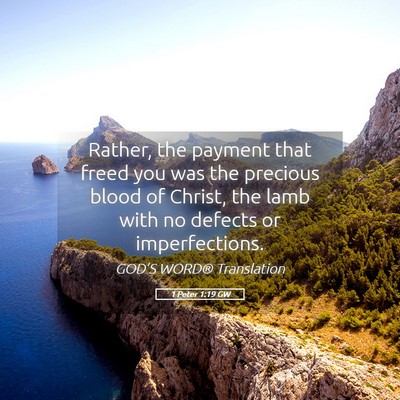 Picture 05 - 1 Peter 1:19 GW - Rather, the payment that freed you was the - Bible Verse Picture