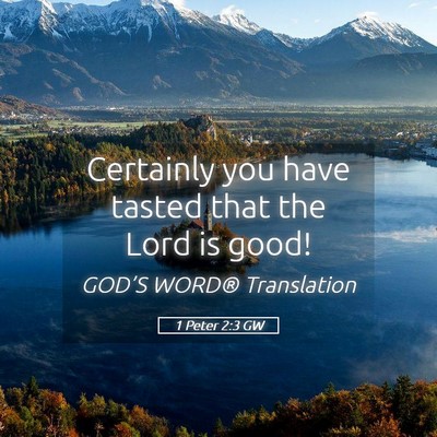 Picture 05 - 1 Peter 2:3 GW - Certainly you have tasted that the Lord is - Bible Verse Picture