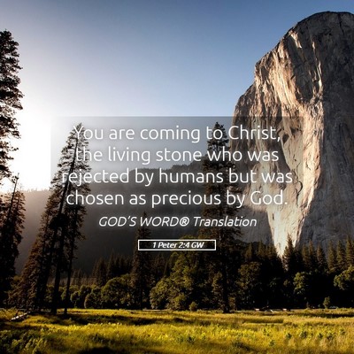 Picture 05 - 1 Peter 2:4 GW - You are coming to Christ, the living stone who - Bible Verse Picture