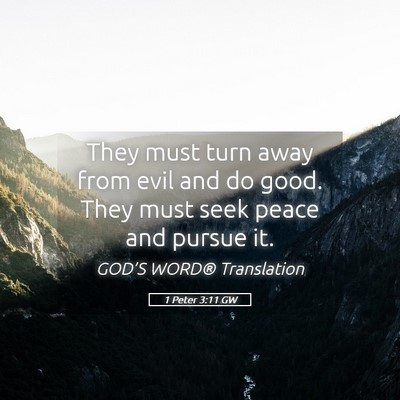 Picture 05 - 1 Peter 3:11 GW - They must turn away from evil and do good. They - Bible Verse Picture