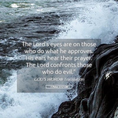Picture 05 - 1 Peter 3:12 GW - The Lord’s eyes are on those who do what he - Bible Verse Picture