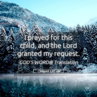 Picture 05 - 1 Samuel 1:27 GW - I prayed for this child, and the Lord granted my - Bible Verse Picture
