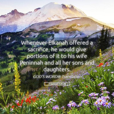 Picture 05 - 1 Samuel 1:4 GW - Whenever Elkanah offered a sacrifice, he would - Bible Verse Picture