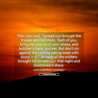 Picture 05 - 1 Samuel 14:34 GW - Then Saul said, “Spread out through the troops, - Bible Verse Picture
