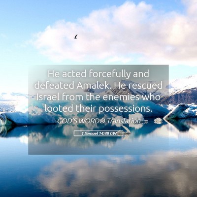 Picture 05 - 1 Samuel 14:48 GW - He acted forcefully and defeated Amalek. He - Bible Verse Picture