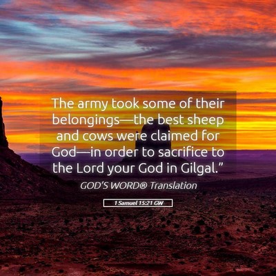 Picture 05 - 1 Samuel 15:21 GW - The army took some of their belongings—the best - Bible Verse Picture