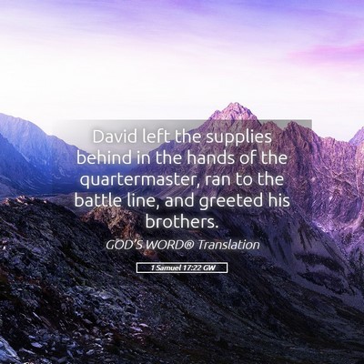 Picture 05 - 1 Samuel 17:22 GW - David left the supplies behind in the hands of - Bible Verse Picture