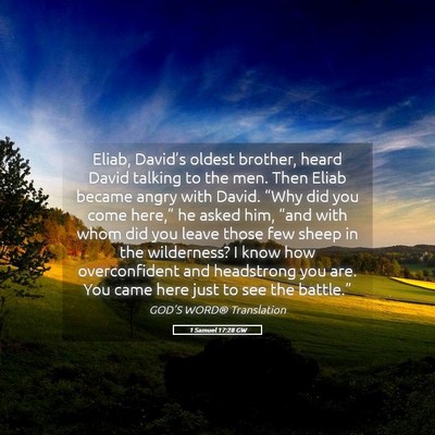 Picture 05 - 1 Samuel 17:28 GW - Eliab, David’s oldest brother, heard David - Bible Verse Picture