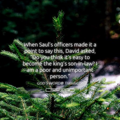 Picture 05 - 1 Samuel 18:23 GW - When Saul’s officers made it a point to say - Bible Verse Picture