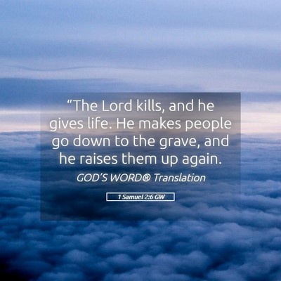 Picture 05 - 1 Samuel 2:6 GW - “The Lord kills, and he gives life. He makes - Bible Verse Picture