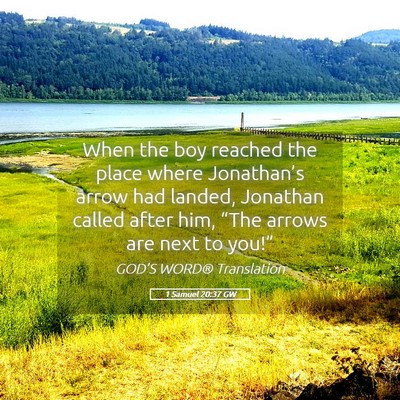 Picture 05 - 1 Samuel 20:37 GW - When the boy reached the place where Jonathan’s - Bible Verse Picture