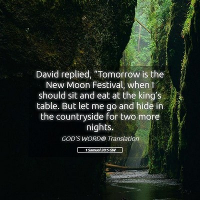 Picture 05 - 1 Samuel 20:5 GW - David replied, “Tomorrow is the New Moon - Bible Verse Picture