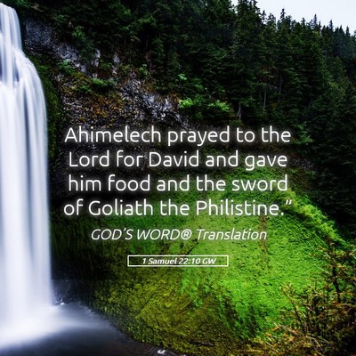 Picture 05 - 1 Samuel 22:10 GW - Ahimelech prayed to the Lord for David and gave - Bible Verse Picture