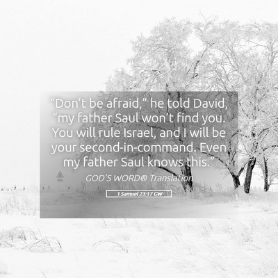 Picture 05 - 1 Samuel 23:17 GW - “Don’t be afraid,” he told David, “my - Bible Verse Picture