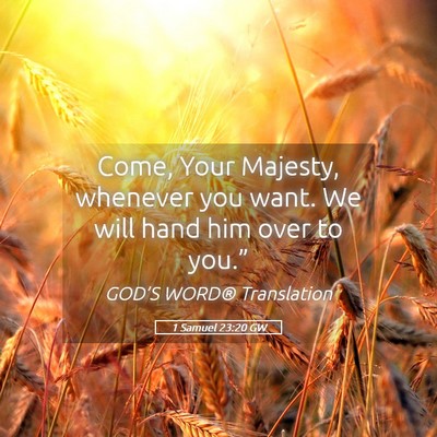 Picture 05 - 1 Samuel 23:20 GW - Come, Your Majesty, whenever you want. We will - Bible Verse Picture