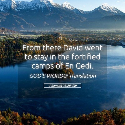 Picture 05 - 1 Samuel 23:29 GW - From there David went to stay in the fortified - Bible Verse Picture