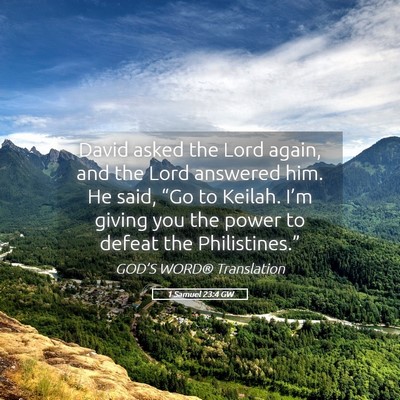 Picture 05 - 1 Samuel 23:4 GW - David asked the Lord again, and the Lord answered - Bible Verse Picture
