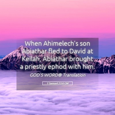 Picture 05 - 1 Samuel 23:6 GW - When Ahimelech’s son Abiathar fled to David at - Bible Verse Picture