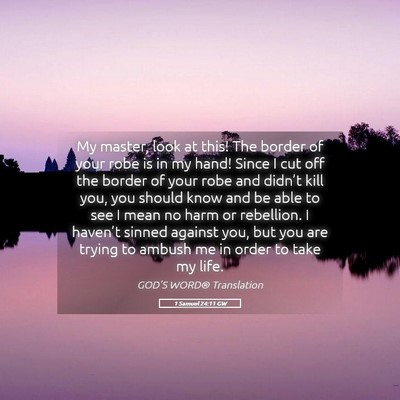 Picture 05 - 1 Samuel 24:11 GW - My master, look at this! The border of your robe - Bible Verse Picture