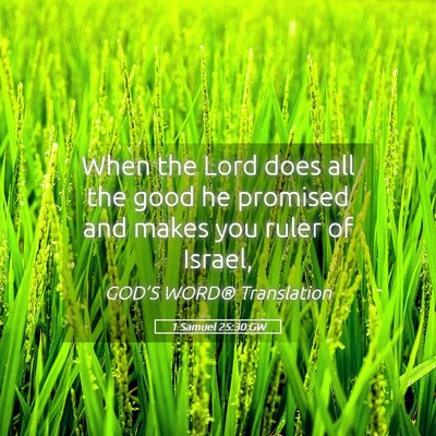 Picture 05 - 1 Samuel 25:30 GW - When the Lord does all the good he promised and - Bible Verse Picture
