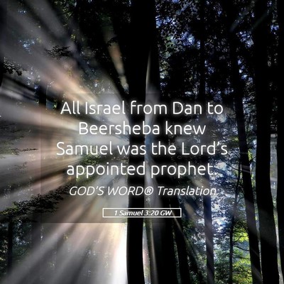 Picture 05 - 1 Samuel 3:20 GW - All Israel from Dan to Beersheba knew Samuel was - Bible Verse Picture