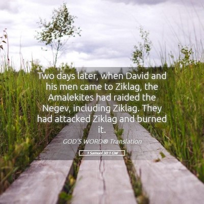Picture 05 - 1 Samuel 30:1 GW - Two days later, when David and his men came to - Bible Verse Picture