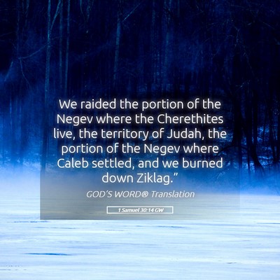 Picture 05 - 1 Samuel 30:14 GW - We raided the portion of the Negev where the - Bible Verse Picture