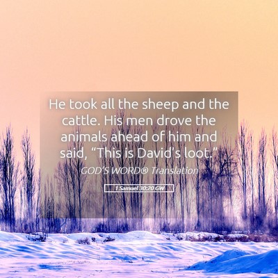Picture 05 - 1 Samuel 30:20 GW - He took all the sheep and the cattle. His men - Bible Verse Picture