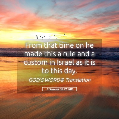 Picture 05 - 1 Samuel 30:25 GW - From that time on he made this a rule and a - Bible Verse Picture