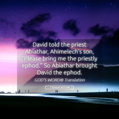 Picture 05 - 1 Samuel 30:7 GW - David told the priest Abiathar, Ahimelech’s - Bible Verse Picture