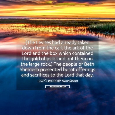 Picture 05 - 1 Samuel 6:15 GW - (The Levites had already taken down from the cart - Bible Verse Picture