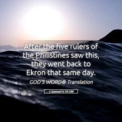 Picture 05 - 1 Samuel 6:16 GW - After the five rulers of the Philistines saw - Bible Verse Picture