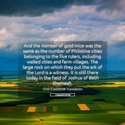 Picture 05 - 1 Samuel 6:18 GW - And the number of gold mice was the same as the - Bible Verse Picture