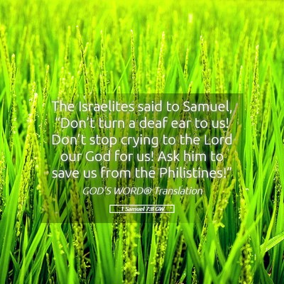 Picture 05 - 1 Samuel 7:8 GW - The Israelites said to Samuel, “Don’t turn a - Bible Verse Picture
