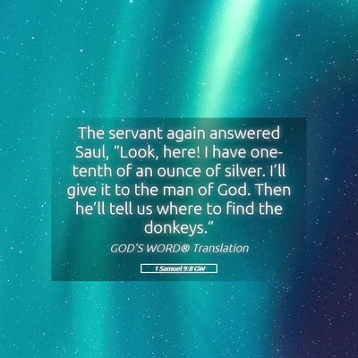Picture 05 - 1 Samuel 9:8 GW - The servant again answered Saul, “Look, here! I - Bible Verse Picture