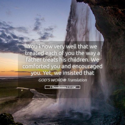 Picture 05 - 1 Thessalonians 2:11 GW - You know very well that we treated each of you - Bible Verse Picture