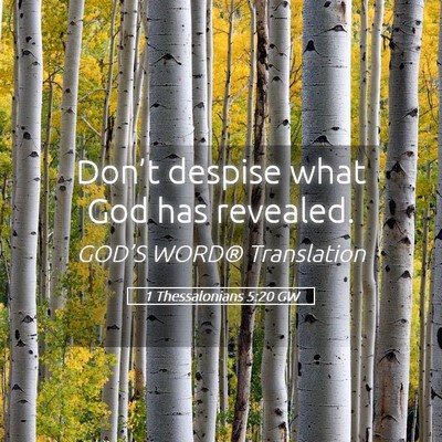 Picture 05 - 1 Thessalonians 5:20 GW - Don’t despise what God has - Bible Verse Picture