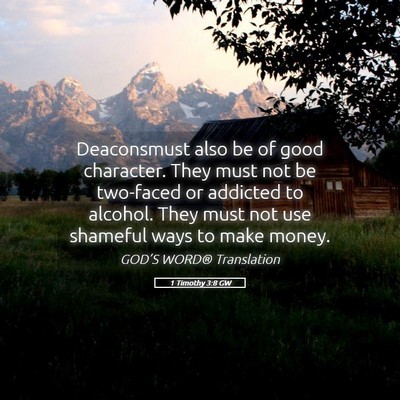 Picture 05 - 1 Timothy 3:8 GW - Deaconsmust also be of good character. They must - Bible Verse Picture