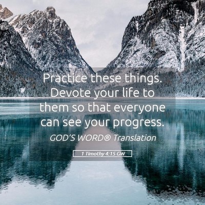 Picture 05 - 1 Timothy 4:15 GW - Practice these things. Devote your life to them - Bible Verse Picture