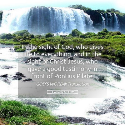 Picture 05 - 1 Timothy 6:13 GW - In the sight of God, who gives life to - Bible Verse Picture