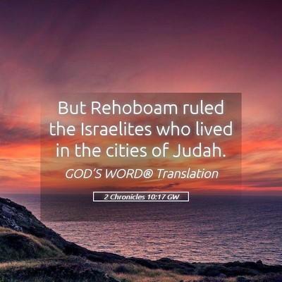 Picture 05 - 2 Chronicles 10:17 GW - But Rehoboam ruled the Israelites who lived in - Bible Verse Picture