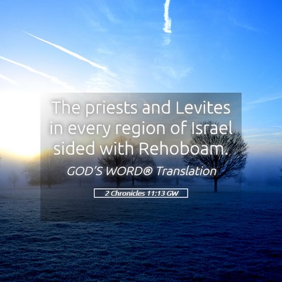 Picture 05 - 2 Chronicles 11:13 GW - The priests and Levites in every region of Israel - Bible Verse Picture