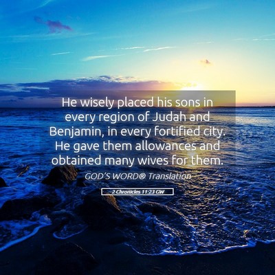 Picture 05 - 2 Chronicles 11:23 GW - He wisely placed his sons in every region of - Bible Verse Picture