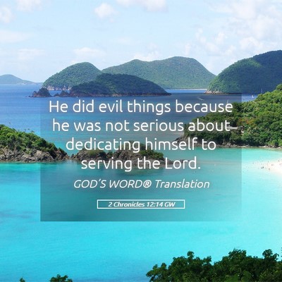 Picture 05 - 2 Chronicles 12:14 GW - He did evil things because he was not serious - Bible Verse Picture